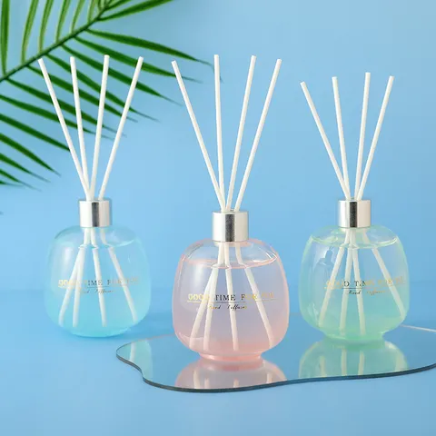Home Decorative Glass Reed Diffuser Bubble Bottle Aromatherapy Air Freshener With White Fibrous Sticks For Room Hotel