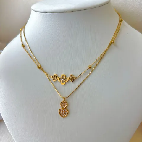 Minimalistische Edelstahl Blume Herz Halskette Für Damen Vergoldet Gänseblümchen Klee Anhänger Kette Schmuck Geschenk