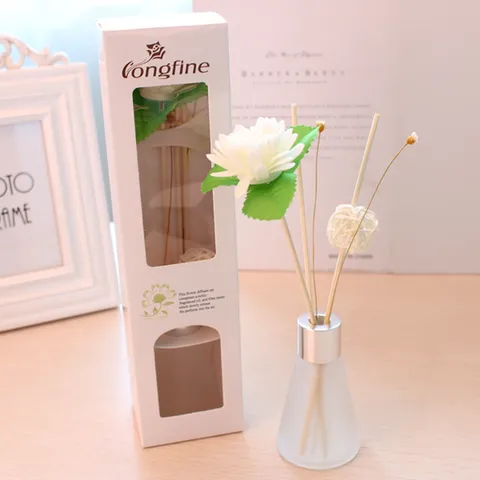 Glasflasche Raumduft Set Luftbefeuchter Mit Rattanstäbchen Und Künstlichen Blumen Für Zuhause Büro Zimmer Duft
