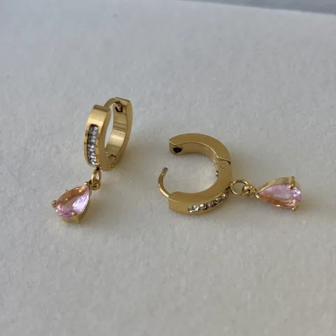 Minimalistische Vintage Edelstahl Ohrringe Exquisite Strass Wassertropfen Anhänger Elegante Damen Schmuck