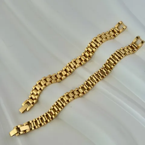 10mm Edelstahl Uhrenarmband Armband Für Herren Damen 18K Vergoldet Wasserdicht Präsident Link Kette Armband Schmuck Geschenk