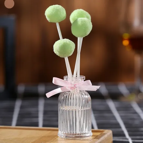 Glass Bottle Reed Diffuser Set Air Freshener Fragrance Oil With Rattan Ball Bow For Home Bedroom Bathroom Decor