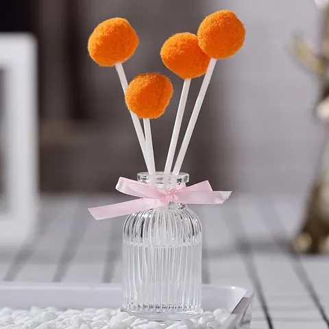 Glass Bottle Reed Diffuser Set Air Freshener Fragrance Oil With Rattan Ball Bow For Home Bedroom Bathroom Decor