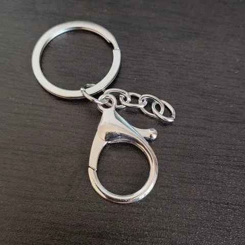 Metal Keychain Accessories Flat Split Ring With Four Section Chain And Lobster Clasp DIY Handcrafted Parts