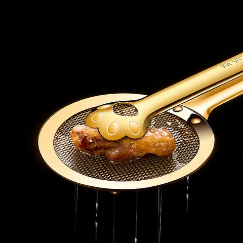 Λαβίδα Σουρωτηριού Κουζίνας από Ανοξείδωτο Χάλυβα 304 Σουρωτήρι Κλιπ Φαγητού Κλιπ Αποστράγγισης Λαδιού Σχέδιο Νυχιού Γάτας Σκευό Μαγειρικής