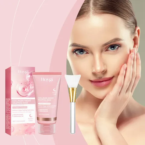 Mascarilla Facial Peel-Off Antiarrugas de Colágeno HOYGI Hidratante Reafirmante Con Pincel Cuidado de la Piel