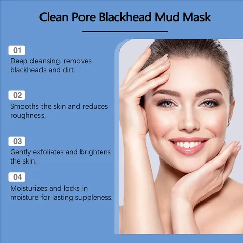 Mascarilla De Barro Para Puntos Negros Limpieza Profunda Mascarilla Facial Purificante Con Pincel De Silicona Cuidado Suave
