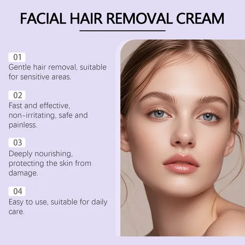 Crème Dépilatoire Faciale Douce HOYGI Peau Lisse Soins Quotidiens Épilateur Visage Pour Femmes