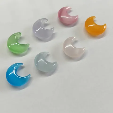 Pendentif Croissant de Lune en Pierre Naturelle Seul Sans Chaîne Pierre Œil de Chat Synthétique Œil de Tigre Obsidienne Pendentifs Lune pour Colliers Bijoux Femme DIY