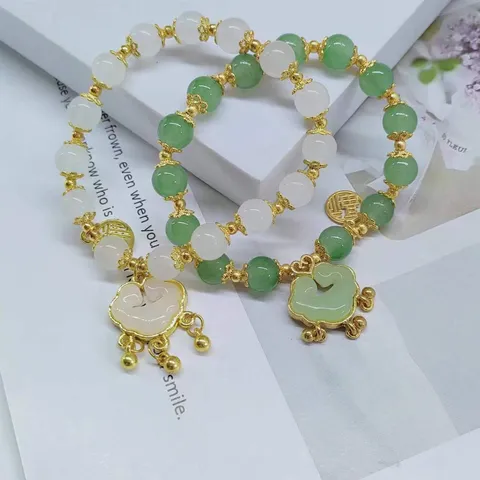 Nouveau Style Chinois Bracelet de Perles Double Couche Vintage Cristal Perles Main Bijoux Femmes Mode Bracelet de Perles