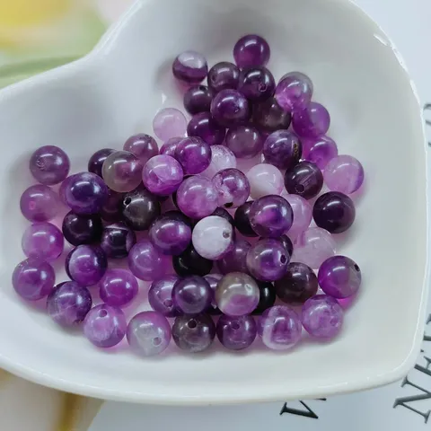 Perles Vrac en Cristal Naturel Agate Rond Demi-Trou Trou Droit Accessoires de Fabrication de Bijoux Loisirs Créatifs