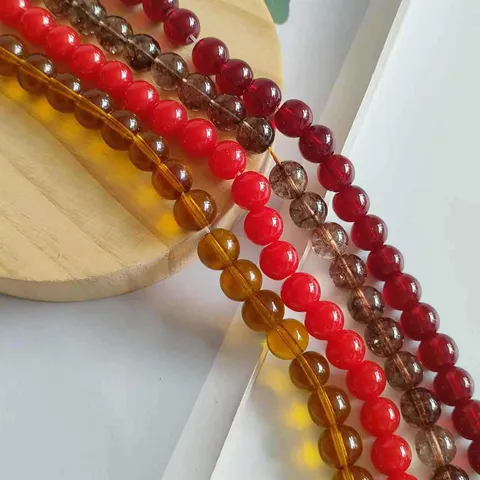 Perles en Vrac en Verre Couleur Unie Perles Rondes DIY Collier Fait Main Bracelet Accessoires de Bijoux
