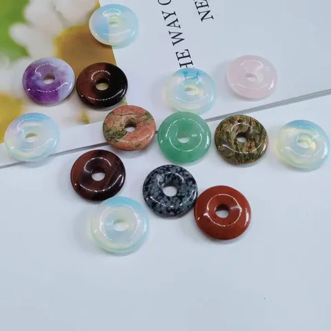 Pendentif Ping An Kou en Jade Cristal Naturel Accessoires de Fabrication de Bijoux DIY Collier Bracelet Matériel