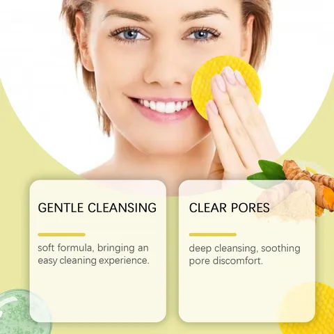 Turmeric And Kojic Acid Daily Cleansing Pads Gentle Face Exfoliating And Deep Cleaning Cotton Pads For Facial Skin Care