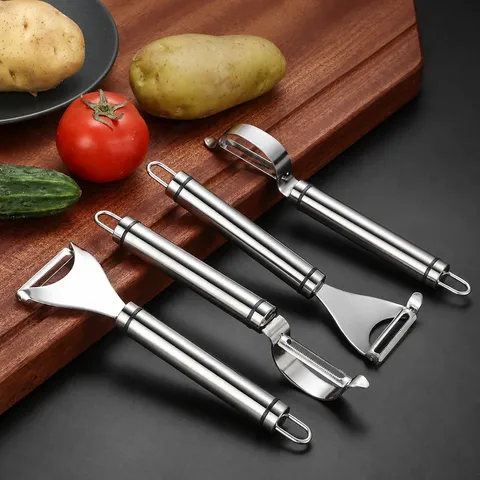 Pelador de Acero Inoxidable Rallador Multifuncional de Frutas y Verduras Cuchillo para Pelar Patatas de Cocina Herramienta de Cocina Doméstica
