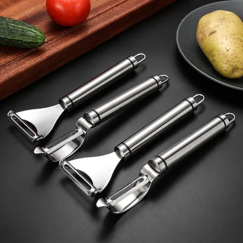 Pelador de Acero Inoxidable Rallador Multifuncional de Frutas y Verduras Cuchillo para Pelar Patatas de Cocina Herramienta de Cocina Doméstica