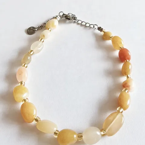 Bracelet en Pierre de Cristal Naturel Bracelet Extensible en Perles de Pierres Précieuses Irrégulières Bijoux de Mode Réglables Cadeau Pour Femmes Hommes
