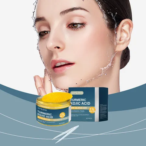 Kurkuma Kojinezuur Reinigingspads Zachte Exfoliërende Gezichtskatoenpads Met Pincet Dagelijkse Gezichtsverzorging