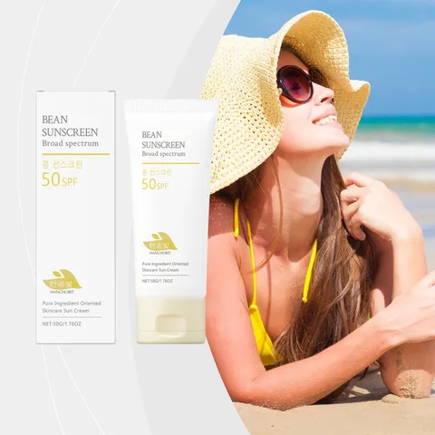 Crème Solaire Visage Hanchobit Bean à Large Spectre Rafraîchissante Légère Protection UV Crème Écran Solaire Soin Quotidien