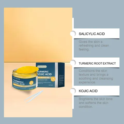 Kurkuma Kojinezuur Reinigingspads Zachte Exfoliërende Gezichtskatoenpads Met Pincet Dagelijkse Gezichtsverzorging