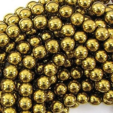 Magnetic Material Electroplated Round Loose Beads For DIY Shamballa Bracelet Craft Making Jewelry Findings Gold Tone Accessories