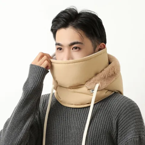 Winter Warm Bomber Hat Men Women Fleece Lined Ear Protection Face Mask Neck Warmer Integrated Windproof Cycling Cap Hat