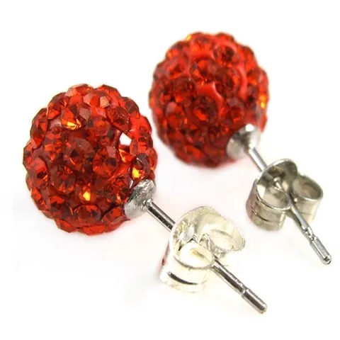 10mm Shamballa Disco Ball Stud Earrings For Women Men Polymer Clay Pave Rhinestone Ball Earrings Sparkly Crystal Fashion Jewelry Gift