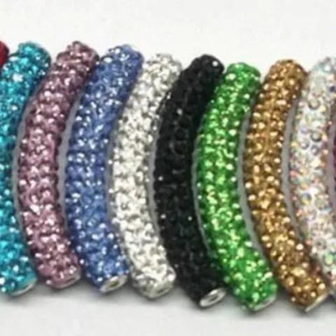 Strass Polymer-Ton Gebogene Tubenperlen Abstandshalter Perlen Für DIY Armband Halskette Schmuckherstellung Zubehör