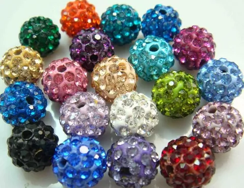Polymer Clay Rhinestone Disco Ball Beads Shamballa Loose Beads For DIY Jewelry Making Earrings And Pendants Craft