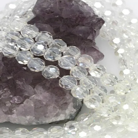 Cuentas Sueltas de Rondelle de Vidrio de Cristal Artificial Cuentas Espaciadoras Facetadas para Hacer Joyas de Bricolaje Pulseras Manualidades