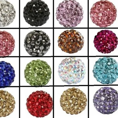 Polymer Clay Pave Rhinestone Disco Ball Loose Beads Round Straight Hole Spacer Beads For DIY Jewelry Craft Bracelets Making Accessories
