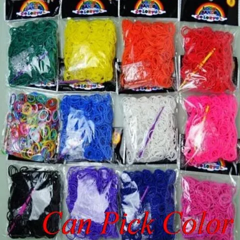 Loom Bands Kit DIY de Tejido de Pulseras de Goma Colorida para Niños Set de Accesorios para Hacer Joyas con Gancho de Ganchillo y Clips S