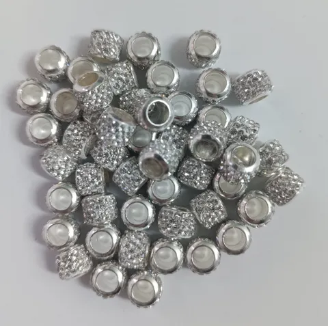 Cuentas de Estrass de Arcilla Suave Gran Agujero Cuentas Shamballa Cuentas Espaciadoras de Tubo de Cobre Accesorios de Fabricación de Joyas DIY