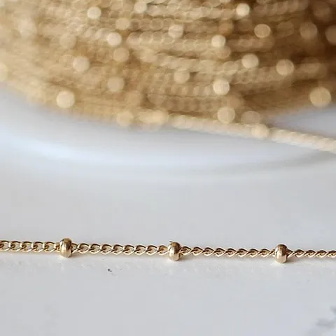 14K Γέμισμα Χρυσού Αλυσίδα Δορυφόρος DIY Κατασκευή Κοσμημάτων Κολιέ Βραχιόλι Αξεσουάρ Χρυσή Αλυσίδα με Χάντρες