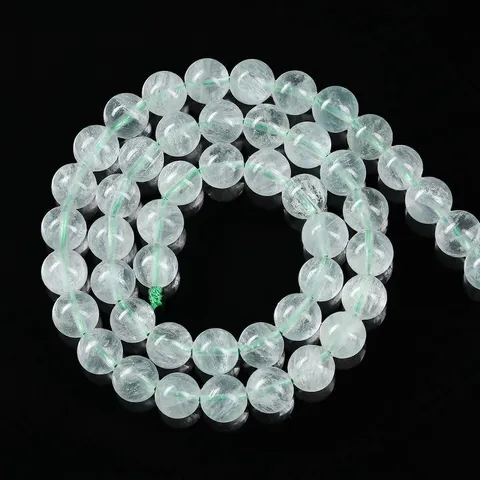 Natural Yellow Fluorite Loose Beads Mint Green Round Stone Beads For DIY Jewelry Making Bracelet Necklace Materials