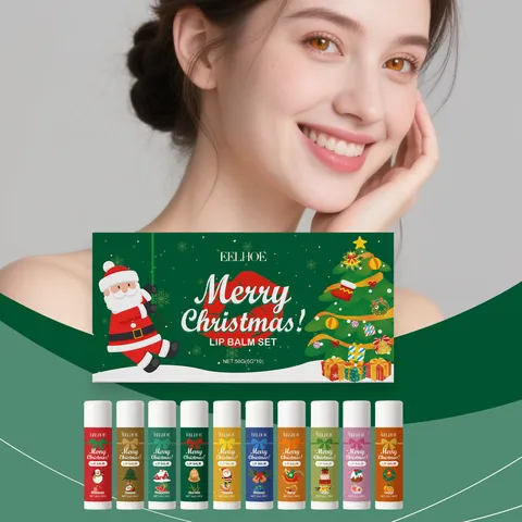 Christmas Fruit Flavored Lip Balm Set Moisturizing Hydrating Lip Care Gift Assorted Flavors For Daily Lip Care