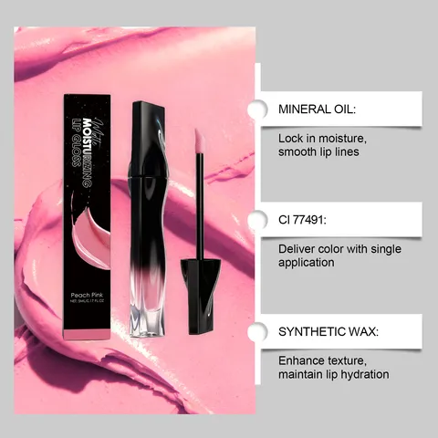 Matte Moisturizing Lip Gloss Peach Pink Velvet Liquid Lipstick Waterproof Long Lasting Lip Makeup Cosmetics