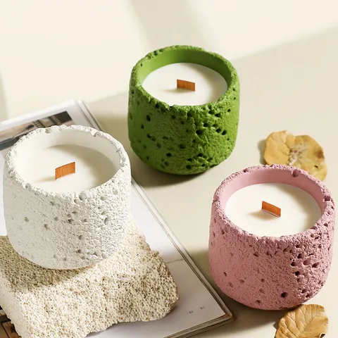 Handgemaakte Sojawas Geurkaars Minimalistische Gestructureerde Keramische Bekers Aromatherapie Kaars Voor Slaapkamer Huisdecoratie