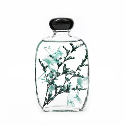 Botella de Vidrio Vintage Difusor de Varillas Flor Flotante Aceite Esencial Ambientador Para Hogar Hotel Baño Decoración
