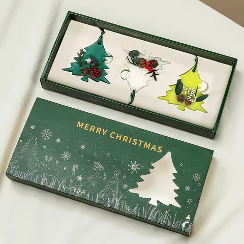 Kerstboom Geurwas Tablet Geschenkdoos Vaste Geur Tablet Kledingkast Hanger Kerst Vakantie Huisdecoratie