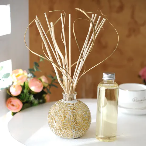Handmade Crackle Ceramic Glass Bottle Reed Diffuser Gift Set Vintage Home Living Room Air Freshener Long Lasting Fragrance