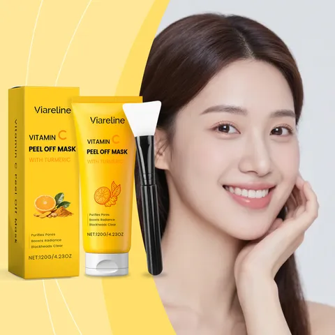 Mascarilla Facial Peel Off Curcuma Vitamina C Limpieza Profunda Pincel Silicona Limpiador Poros E Iluminación