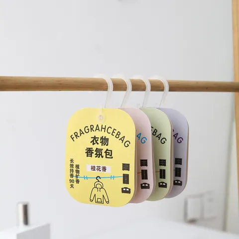 Hanging Wardrobe Sachet Air Freshener Natural Plant Granules Long Lasting Closet Fragrance Bag With Plastic Hook