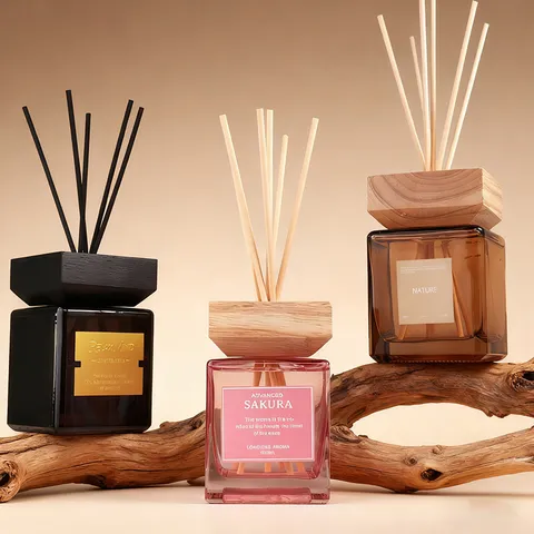 Aromatherapie Raumdiffusor Große Kapazität Glasflasche Holzkappe Langanhaltender Lufterfrischer Für Zuhause Hotel Büro Raumdekoration