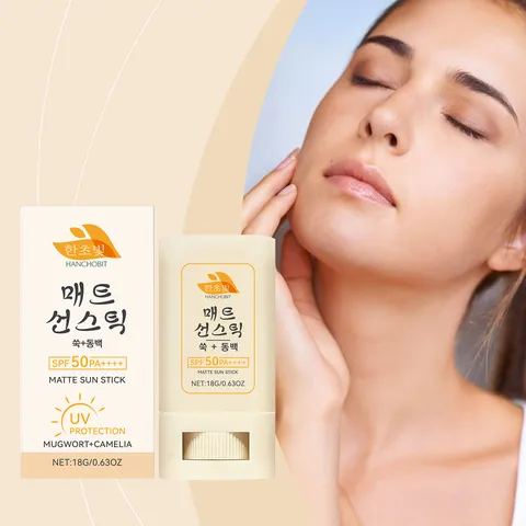Stick Solaire Mat Protection UV Portable Baume Écran Solaire avec Extrait d'Artemisia et de Camélia Soin de la Peau Quotidien