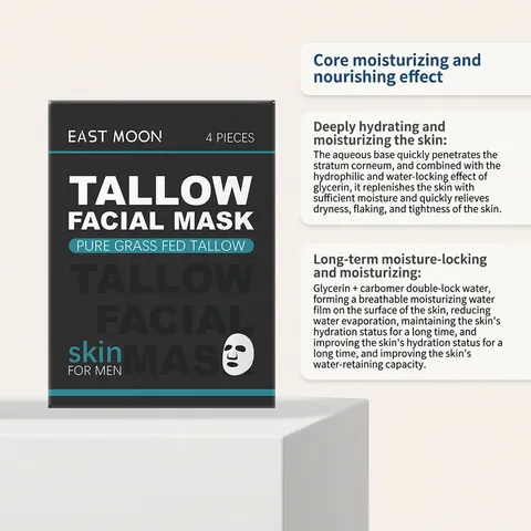 East Moon Herren Tallow Gesichtsmaske Tiefenreinigung Feuchtigkeitsspendend Pflege Gesichtshaut Skincare