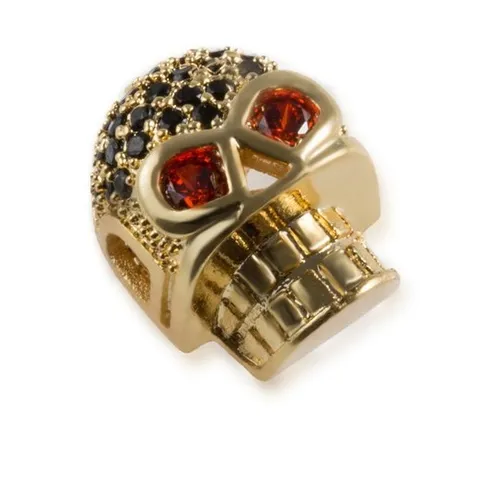 Mikro-Eingelegter Zirkon Totenkopf Charm Kupfer Strass Anhänger Für DIY Armband Halskette Schmuck Herstellung Zubehör