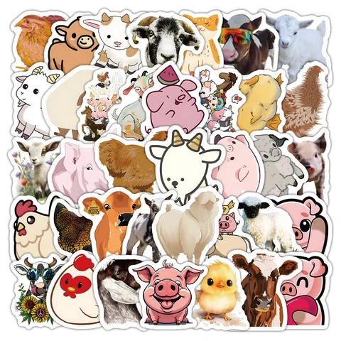 Lindo Pegatinas de Animales de Granja Impermeables PVC Cartoon Calcomanías Para Niños Regalo DIY Scrapbooking Diario Planificador Arte