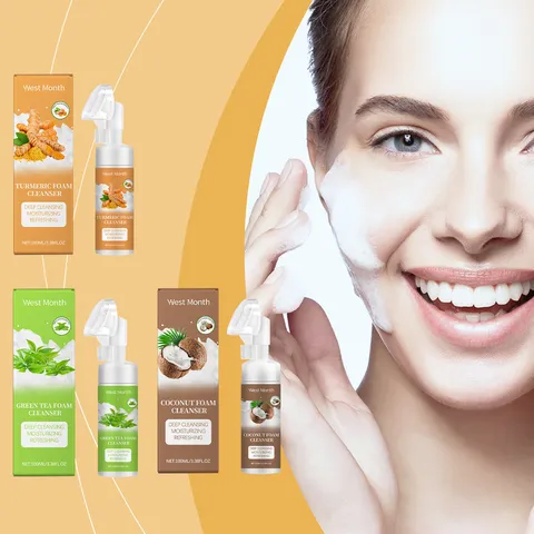 Nettoyant Visage Moussant Nettoyage en Profondeur Hydratant Doux Avec Pompe à Brosse en Silicone Pour Soins Quotidiens de la Peau
