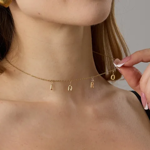 Ciondoli con Lettere in Acciaio Inossidabile DIY Charm Alfabeto Placcato Oro Argento Ciondolo Iniziale Accessori di Gioielleria